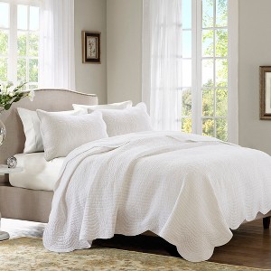 GDFStudio More 3 Piece Reversible Scalloped Edge Microfiber Quilt Bedding Sets - 1 of 4