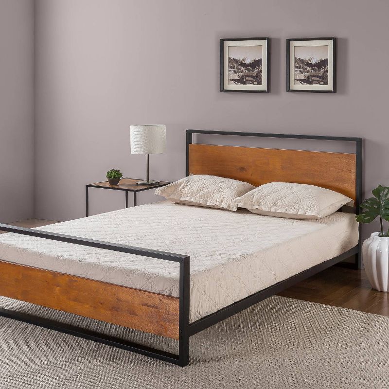 Suzanne Platform Bed with Headboard and Footboard Black - Zinus, 4 of 10