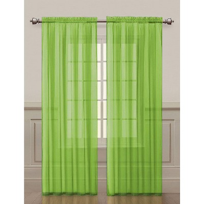 GoodGram 2 Pack Luxurious Voile Rod Pocket Sheer Window Curtain Panels