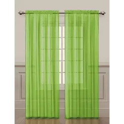 GoodGram 2 Pack: Luxurious Voile Sheer Curtain Panels by Regal Home - 52 in. W x 84 in. L, Lime