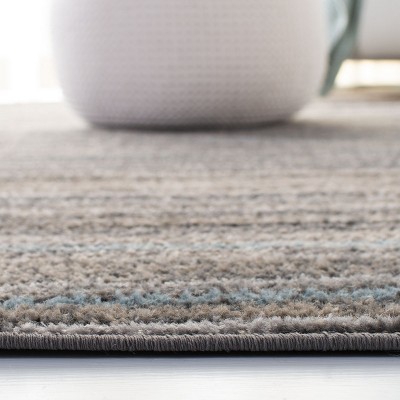 Silver and Beige Abstract Geometric Area Rug