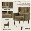 Kumasinova Modern Accent Chair with Waist Pillow, Upholstered Arm Chairs with Tapered Wooden Legs, Reading Chair for Living Room, Bedroom, Office - 4 of 4