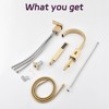 ChicFurnit Bathroom Sink Faucet Deck Mount Waterfall Tub Spout Set with Hand Shower for Luxury Bathtubs, Gold, 16"*13"*4" - 4 of 4