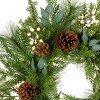 24" Unlit Evergreen Artificial Wreath with Pine Cones & Cream Berries - National Tree Company - 3 of 4