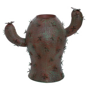 Transpac Metal 18 in. Brown Spring Prickly Cactus Planter - 1 of 2
