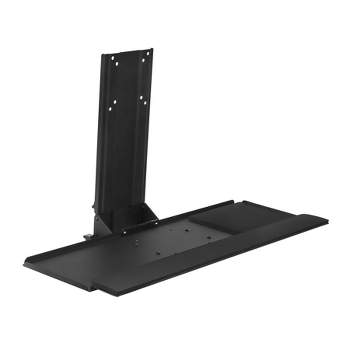 Mount-It! Monitor and Keyboard Wall Mount, Height Adjustable Standing VESA Keyboard Tray, 25 Inch Wide Platform with Mouse Pad