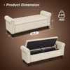 Storage Bed Bench, Faux Leather Upholstered Ottoman Foot Rest with Rolled Arms - 2 of 4