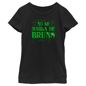 Girl's Encanto No Se Habla De Bruno Green Text T-Shirt - 1 of 4