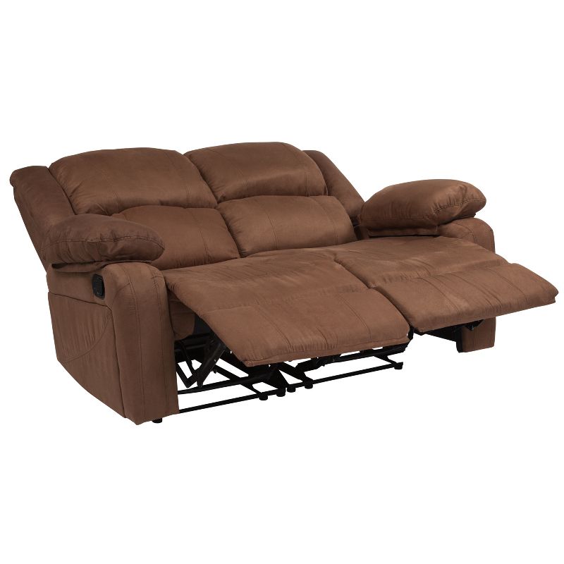 Emma and Oliver Bustle Back Loveseat with Two Built-In Recliners, 4 of 11