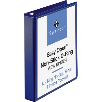 Business Source D-Ring View Binder 1-1/2" Capacity 11"x8-1/2" Navy 26974