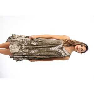 Riviera Sun Rayon Crepe Marble Sleeveless Umbrella Dress - 1 of 4