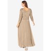 Roaman's Women's Plus Size Lace Popover Gown - 3 of 4