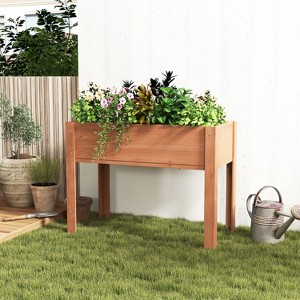 Okak Elevated Raised Garden Bed with Legs Wooden Planter Box for Vegetables, Flowers, Herbs, Outdoor Gardening, 31" x 16" x 30"/40" x 20" x 31" - 1 of 4