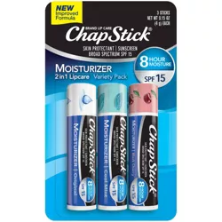 Chapstick Moisturizer Lip Balm Variety Pack - 3ct