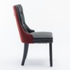 DOMETOUR 2 Pcs High-end Tufted Modern Upholstered Dining Chair PU and Velvet with Wood Legs Nailhead Trim - 3 of 4