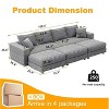 TiramisuBest 102.4" Plush Corduroy 4-Seat Sofa with 3 Ottomans, Deep Seat Cloud Couch, Convertible Lounge Sofa,Grey - 4 of 4