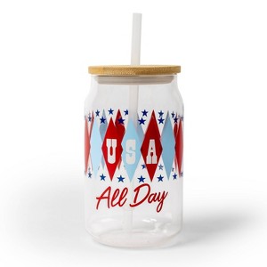 16 fl oz Novelty Glass Drinkware USA All Day - Bullseye's Playground™ - 1 of 3
