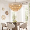 Angel Sar 20" Woven Hemp Rope Chandelier, 4-Layer Boho Style Pendant Light with Adjustable Chain, for Living Room, Dining Room, No Bulbs Included - 2 of 4