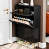 CLIHOME 24 Pair Entryway Shoe Storage Organizer Cabinet Flip Drawers Closet Shoe Rack Shelf Organizer - 4 of 4