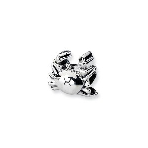 Black Bow Jewelry Sterling Silver Crab Bead Charm - 1 of 2