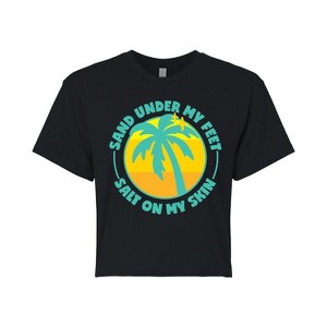 Women's - Instant Message - Sand Under My Feet Cropped Graphic T-Shirt - 1 of 4
