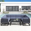 LayinSun 9-Piece Large Outdoor Modular L-Shaped Sectional Set with Coffee Table - 2 of 4