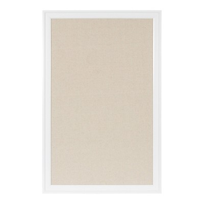 27.5" x 43.5" Bosc Framed Linen Fabric Pinboard White - DesignOvation