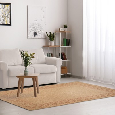 Terracotta Synthetic Flat Woven Rectangular Indoor/Outdoor Rug 5'3" x 7'3"