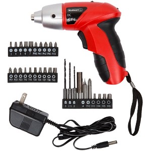 Stalwart 25-Piece Cordless Screwdriver Set, Red - 1 of 3