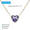 Unique Bargains Women's Birthstone Cubic Zirconia 18K Gold Plated Heart Necklace 17.7" - 2 of 4