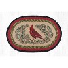 Earth Rugs Cardinal Oval Patch Tread– 20"x30" Braided Jute Hand-Painted Bird Accent - 2 of 3
