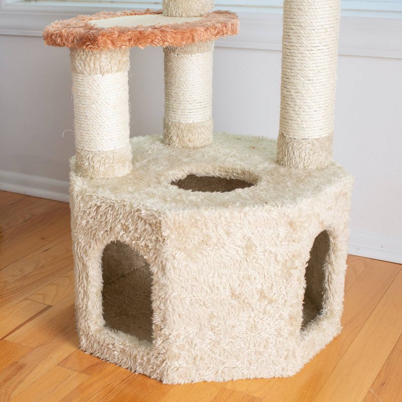 Armarkat Premium Real Wood Jackson Galaxy Approved Cat Tree, Multi Levels with Perch and Playhouse - Khaki, 5 of 8