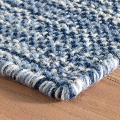 Handmade Light Blue Wool Reversible Rug 6' x 9'