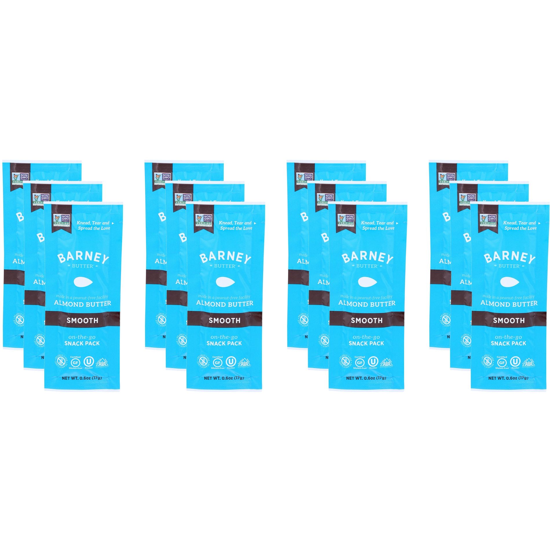 Barney Butter Almond Butter Smooth Snack Pack - Pack of 12 - 0.6 oz