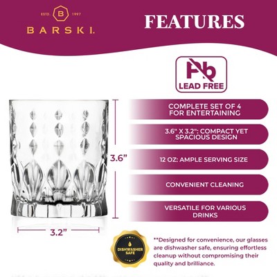 Marilyn Design Crystal Double Old Fashioned Whiskey Glasses Set of 2