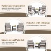 CASAINC 5 Piece Rattan Patio Conversation Set with 2 Chairs, 2 Ottomans, and Coffee Table, Gray - 4 of 4