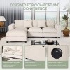 WestinTrends Hearthside 99" Modular Corduroy L-Shaped Sectional Sofa and Chaise With USB/Type-C Ports and Side Pockets - 4 of 4