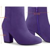 Allegra K Women's Round Toe Side Zip Chunky Heel Ankle Booties - 4 of 4