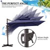 Pellebant 10.5FT Square Double Top Cantilever Umbrella Outdoor 360° Rotation 6 Heights Adjustable Offset Umbrella Patio Umbrella - 4 of 4