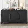 Lyngins Sideboard Buffet Cabinets with 3 Doors,Metal Handles,Wood Legs,Adjustable Shelves,Coffee Bar Cabinets,Credenzas for Kitchen,Entryway - 2 of 4