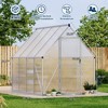 6X7FT Polycarbonate Greenhouse, Heavy Duty Aluminum Walk-In Greenhouses with Adjustable Roof Vent, Outdoor Plant Greenhouse for Garden - 3 of 4
