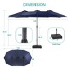 Sonkuki 15×9FT Outdoor Patio Market Double-Side Umbrella with Extra Large Base, Canopy and Sand Bags - 3 of 4