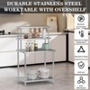 Stainless Steel Table,  Commercial Work Table with Adjustable Dual Overshelves and Undershelf, Heavy Duty Meta - 4 of 4