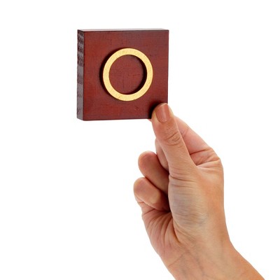 Cherry Red and Gold Wooden Tic Tac Toe Game