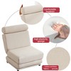 LIVAREEmlen Single Sofa Chair Foldable Single Sofa Bed with Pillow,Leisure Sofa Chair,Made of Breathable and Wearable Linen Cream White - 3 of 4