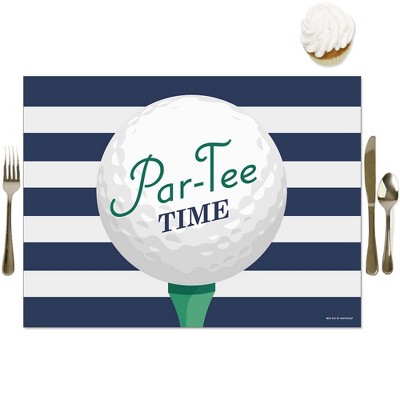 Big Dot of Happiness Par-Tee Time - Golf - Party Table Decorations - Birthday or Retirement Party Placemats - Set of 16