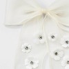 Large Ribbon Bow Hair Clip with Flowers - White: Polyester Hair Accessory for All Ages - 3 of 3