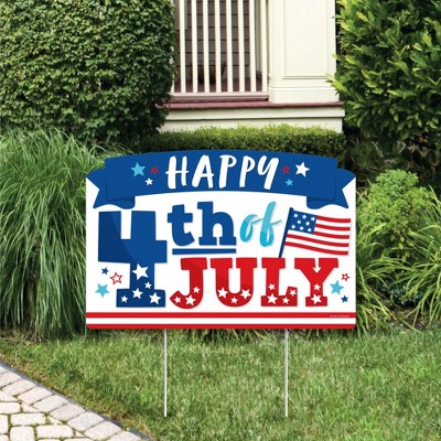 Big Dot of Happiness Firecracker 4th of July - Red, White and Royal Blue Party Yard Sign Lawn Decorations - Happy 4th of July Party Yardy Sign