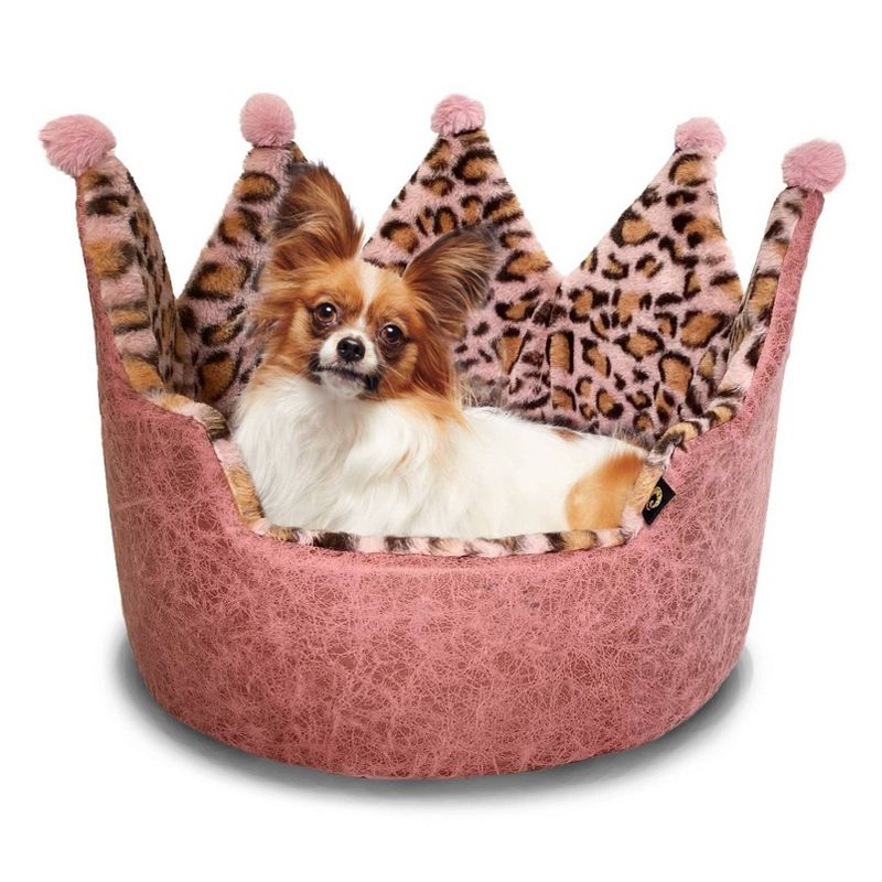 Precious Tails Leopard Princess Cat and Dog Bed - Pink, 4 of 7
