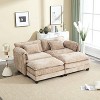 NicBex Chenille Sectional Sofa with 2 Ottomans and Removable Armrests for Living Room,Bedroom,Apartment,Camel - 2 of 4